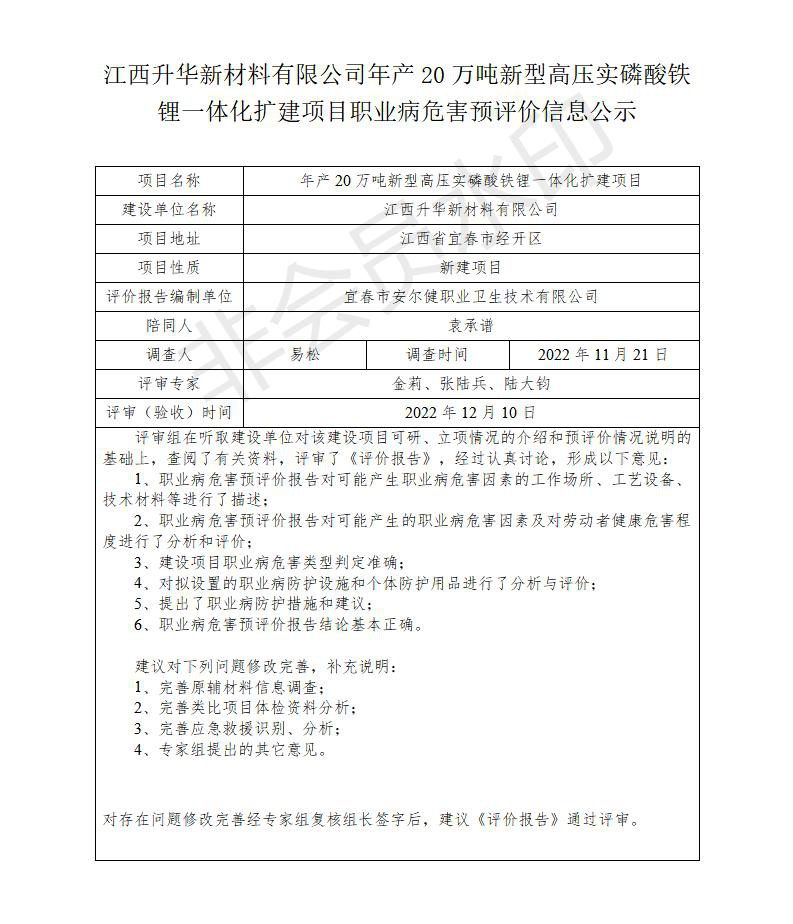 江西升華新材料有限公司年產(chǎn)20萬噸新型高壓實(shí)磷酸鐵鋰一體化擴(kuò)建項(xiàng)目職業(yè)病危害預(yù)評(píng)價(jià)信息公示_01.jpg