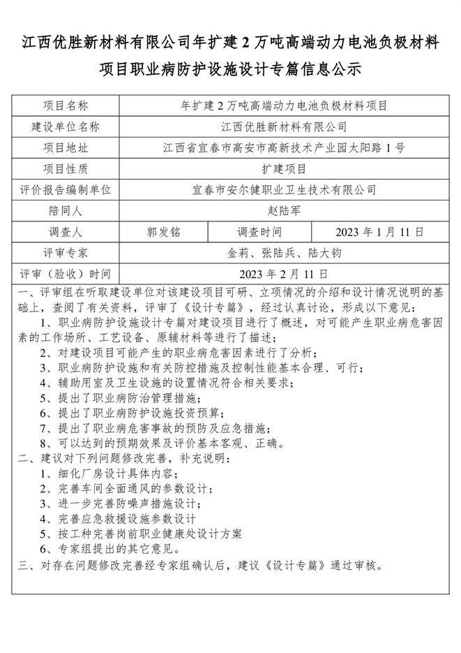 江西優(yōu)勝新材料有限公司年擴建2萬噸高端動力電池負極材料項目職業(yè)病防護設施設計專篇信息公示.jpg